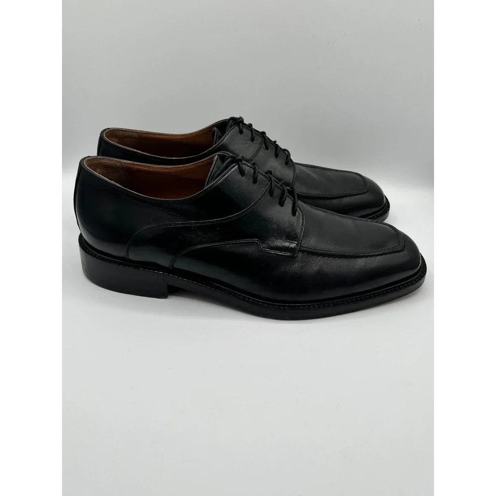 Florsheim Imperial 92662 Men Sz 10.5 EEE Black Leather Moc Toe Derby Shoes Italy
